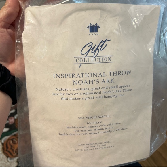 Vtg 1998 American Weavers Noah's Ark Throw Blanket Wall Tapestry USA 52x62 NEW - Picture 2 of 9